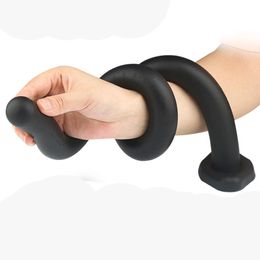 Liquid Silicone 60cm Anal Plug With Suction Cup Long Deep Anus Butt Stopper Male Prostate Massager SM sexy Toys For Couples