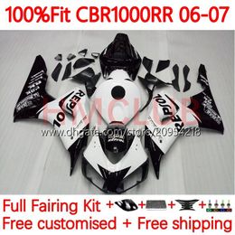 Injection Mould Body For HONDA CBR 1000 RR CC 1000RR 1000CC 06-07 Bodywork 114No.18 100%Fit CBR1000 RR CBR1000RR 06 07 CBR1000-RR 2006 2007 OEM Fairing Kit white Repsol