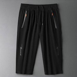 Men Casual Joggers Shorts 2022 Summer Ice Silk Fashion Sports Quick Dry Short Pants Fitness Gym Men Sweatpants