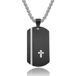 Chains Stainless Steel Gold Black Dog Tag Pendant Necklace Men Women Fashion Jewellery Gift With ChainChains