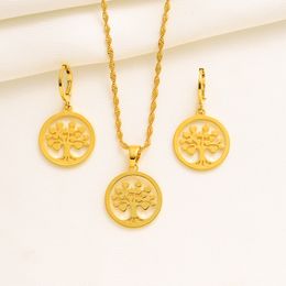 Ethiopian Jewellery sets Pendant Necklaces Earrings Womens Fine Solid Gold Eritrean African Bride Gifts