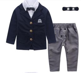 Clothing Sets Special Offer-Gentleman Bowtie Decorated Boys 2-piece Suit Set /Flower Boy Clothes 3009Clothing