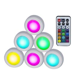 Wireless Stair Puck Touch RGB LED Colours Light Cabinet Sensor Close Under Led Dimmable For Night Wardrobe 12 Hallway Lights Lamp Bkgai