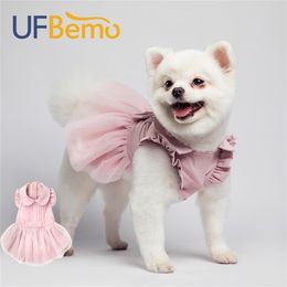 UFBemo Dog Dress Cat Winter Christmas Disfraz Perro for Small Dogs Wedding Dresses Clothes Pet Pink Vestido Chihuahua LJ200923