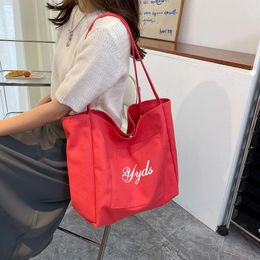 Evening Bags Hylhexyr Trendy Women's Shoulder 2022 Fashion Handbag Large Capacity Girl Cotton Canvas Bag College StyleEvening