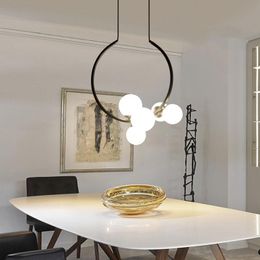 Pendant Lamps Artpad Nordic Metal Wreath Pendant-Light Hanging-lamp Bar Corridor Bedroom Restaurant Round Glass Lampshade G9 LED LampPendant