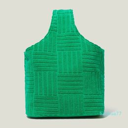 2022 new Winter Green Plush Women bags Small Designer Striped Ladies Purses Soft Furry Female Clutch String Chain Shoulder Bag