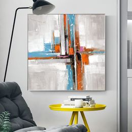 Modern Top Abstract Art Oil Painting on Canvas Posters and Prints Wall Art Pictures for Living Room Cuadros Decoration No Frame