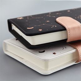 Agenda Planner Notebook Undated Starry sky A6 Small diary Fullyear planner Undated Daily&Monthly plan Soft leather cover 220401