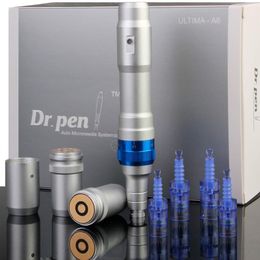 dermapen acne scars Canada - Electric microneedle roller dr pen ultima A6 microneedling dermapen machine professional Acne Scar Removal skin care tools212H