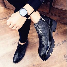nice dress boots Canada - Dress Shoes Nice Fashion Male Patent Leather Moccasins High Top Italian Formal Brogue Oxford Wedding Business Boots