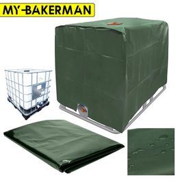 Green 1000 liters IBC container aluminum foil waterproof and dustproof cover rainwater tank Oxford cloth UV protection 220427