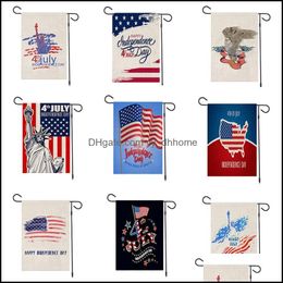 Banner Flags Festive Party Supplies Home Garden Independence Day Flag 12.6"X18.5" Usa American Celebrating Dhfqa