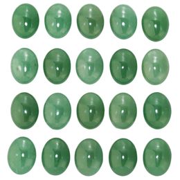 Natural Green Aventurine Oval Flat Back Gemstone Cabochons Healing Chakra Crystal Stone Bead Cab Covers No Hole for Jewelry Craft Making