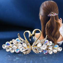 Fashion Zircon Swan Decor Bridal Hair Accessories Crystal Hair Antique Tassel Barrettes Clips Jewelry