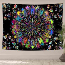 Boho Mandala With Floral Patterns Cool Home Decoration Living Room Wall Hanging Rugs J220804