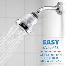 Zloog Rain Top Spray Shower Wall Mount 3 Jet High Pressure Water Saving Rainfall Negative ions Filtered Ceiling Head 220401