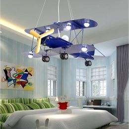 Pendant Lamps Creative Cartoon Airplane LED Chandelier Used For Bedroom Hanging Lights Children Aircraft Lamp Lighting FixturesPendant