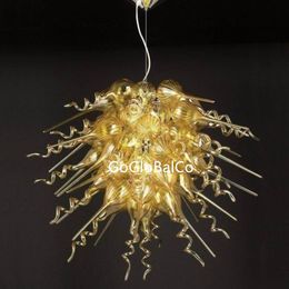 Nordische Goldlampen, luxuriöse mundgeblasene Glas-Landhaus-Küchendecke, Vintage-Industrie-Kronleuchter, Hängeleuchte, Glanz, 28 x 20 Zoll