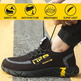 Working Shoes Men Steel Toe Anti-Smashing Puncture Proof Soft Light Breathable Comfortable Indestructible security shoes