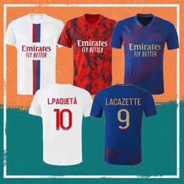 22/23 Jellot Lyon Lacazette Jerseys 2022 Home Toko Ekambi L.Paqueta Kadewere Dembele Aouar Shirts Away