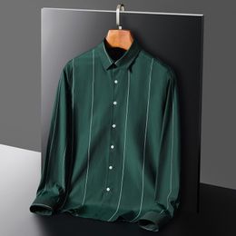 Men's Casual Shirts Pure Cotton Oxford Men's Striped Plaid Male Pocket High Quality Long Sleeve Shirt For Men Button Up ShirtMen's