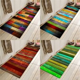 Colourful Wood Grain Floor Mat Carpet Entrance Doormat Outdoor Printed Rug For Living Rooms Bedroom Kitchen In Hallway Y200527