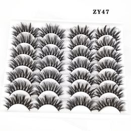 Fluffy Eyelashes a Box of 14 Pairs Three-Dimensional Multi-Layer 3D False Eyelashes Thick Exaggerated Mink-like Eyelash Cross-Border Supply