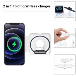 OEM Original Magnetic Wireless Duo Charger QC 3.0 PD Стандарт зарядки для Samsung Iwatch iPhone Быстрая зарядка