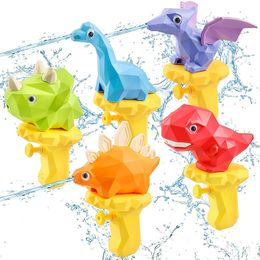 5Pcs/lot 3D Dinosaur Water Gun Summer Toy for Boys Girl Mini Press Water Spray Pistol Beach Swimming Pool Gun Outdoor Garden Toy 220708