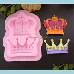 New Dining Royal Crown Sile Fandont Mould Silica Gel Mods Crowns Chocolate Moulds Candy Mod Wedding Cake Decorating Tools Drop Delivery 2021 B