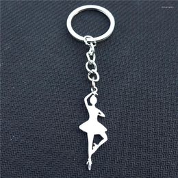 Keychains Ballet Girl Keyring Stainless Steel Dance Lady Cute Jewellery Gift For Women Girls Miri22