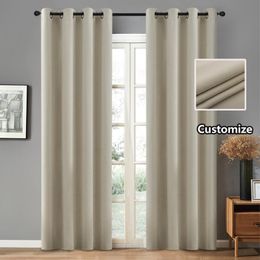 Curtain & Drapes Modern Solid Colour Blackout Curtains For Living Room Bedroom Window Anti Cold Thermal Dark Grey Kitchen Blind Custom