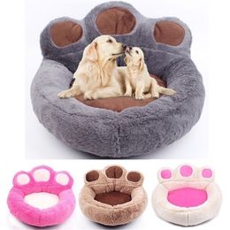 Pet Warm Luxury Bed Bear Claw Shape Cat Dog Sofa Sleeping Puppy Kitten Nest Four Seasons Universal Pet Mat Pet Supplies 4 Colours 201225