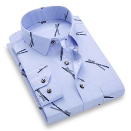 Stylish Men's Printed Casual Shirts Thin Fashion Soft Regular Fit Social Floral Long Sleeve Beach Shirt 210331