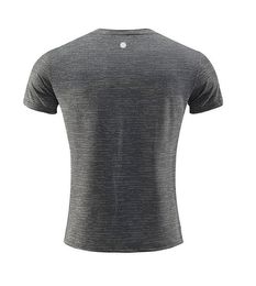 LL Men Outdoor Shirts New Fitness Gym Football Soccer Mesh Back Sports Quick-dry T-shirt Skinny Male