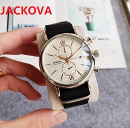 Famous all dials working classic designer watch stopwatch 44mm Luxury Fashion Full Functional Men stainless steel case bracelet man quartz clock nylon fabric strap