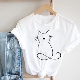 cat print womens clothes Canada - Women Printing Cat Pet T Shirts Funny Animal Spring Summer 90s Ladies Style Fashion Clothes Print Tee Top Female Graphic
