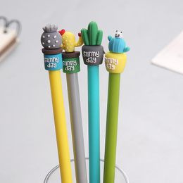 Gel Pens 40 Pcs Cactus Neutral Pen Small Fresh Creative Silica Lovely Girl Students With Simple Couple Personality Kawaii