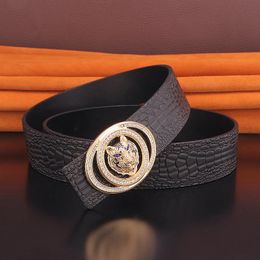 Belts Rhinestone Zinc Alloy Smooth Buckle Belt Accessories Inner Diameter 3.8cm Wide Head For Men Luxury Designer
