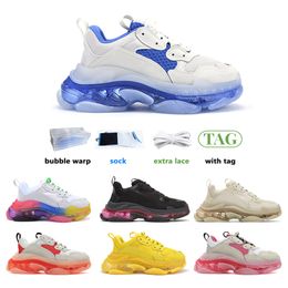 new 2022 Clear Sole white running shoes man and woman Beige Grey Neon Green Pink fluorescence Black Pink Contrasting colors