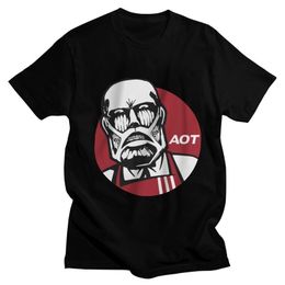Funny AOT Attack On Titan T Shirt Men Short Sleeve Cotton Tshirt Graphic Anime Manga Tshirt Eren Yeager Tee Oversized Clothes 220629