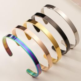 Bangle 2022 Japan And South Korea Women's Party Holiday Gift Fashion Stainless Steel C-shaped Open Bracelet Trendy Jewelry Inte22