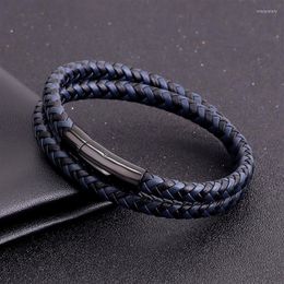 Charm Bracelets Trendy Genuine Leather Men Stainless Steel Single Layer Multilayer Braided Rope For Male Female Jewellery GiftCharm Inte22