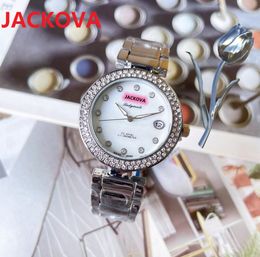 Super Women Double Diamonds Ring Watches 33mm dial High Quality full stainless steel quartz sapphire super bracelet Classic Wristwatches montres reloj