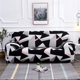 Black white grey 1 2 3 4 seater Sofa cover Tight wrap all inclusive sectional elastic seat sofa covers couch Covering Slipcovers 220615