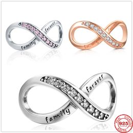 925 Silver Charm Beads Dangle Infinity Forever Family Bead Fit Pandora Charms Bracelet DIY Jewellery Accessories