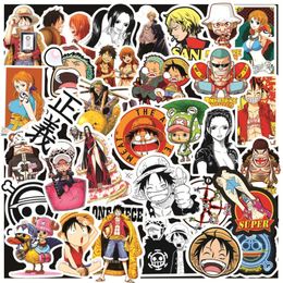 50Pcs/Lot ONE PIECE Luffy Stickers Anime Sticker Notebook Motorcycle Skateboard Computer Mobile Phone Cartoon Toy Trunk