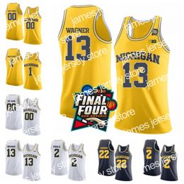 James Custom NCAA Michigan Wolverines 13 Moritz Wagner 1 Charles Matthews 22 Duncan Robinson Stitched 2018 Final Four College Basketball Jerseys