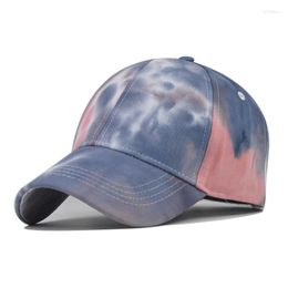 Visors Summer Hats Women Beach Casual Tie Dye Printed Colourful Baseball Cap Peaked YouthVisors Oliv22